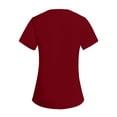 thumbnail image 4 of Babysbule Women's Color Block V-Neck Short Sleeve Scrub Top, Stretch Polyester Blend Caregiver Uniform with Pockets for Medical and Daily Wear, 4 of 8