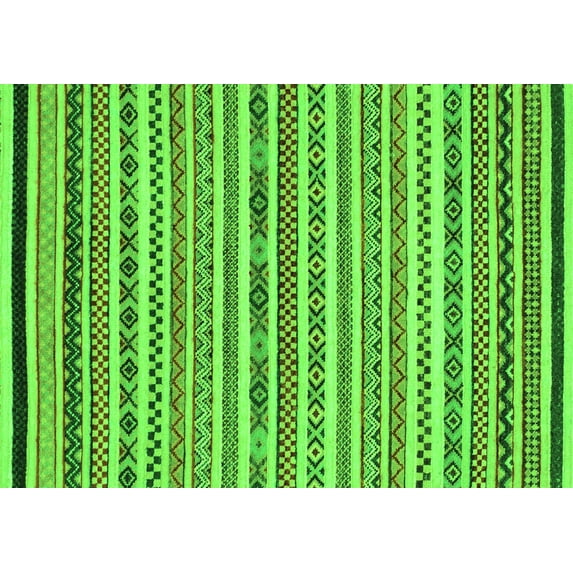 Ahgly Company Indoor Rectangle Abstract Green Modern Area Rugs, 4' x 6'