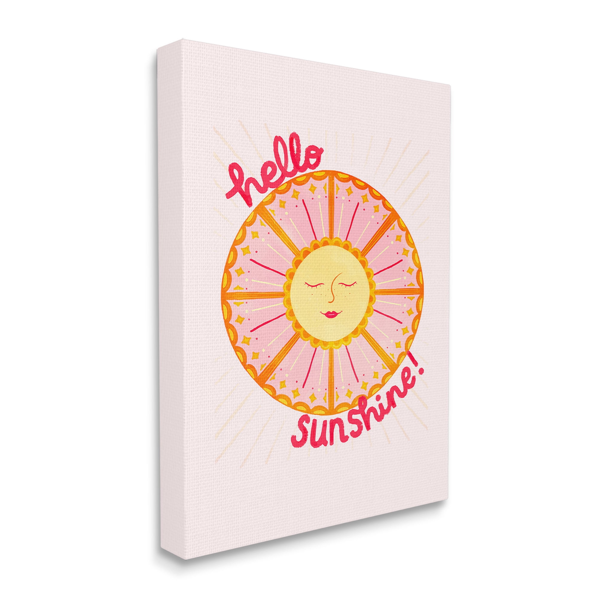 Stupell Industries Geometric Hello Sunshine Landscape Painting Gallery Wrapped Canvas Art Print Wall Art, 16 x 20