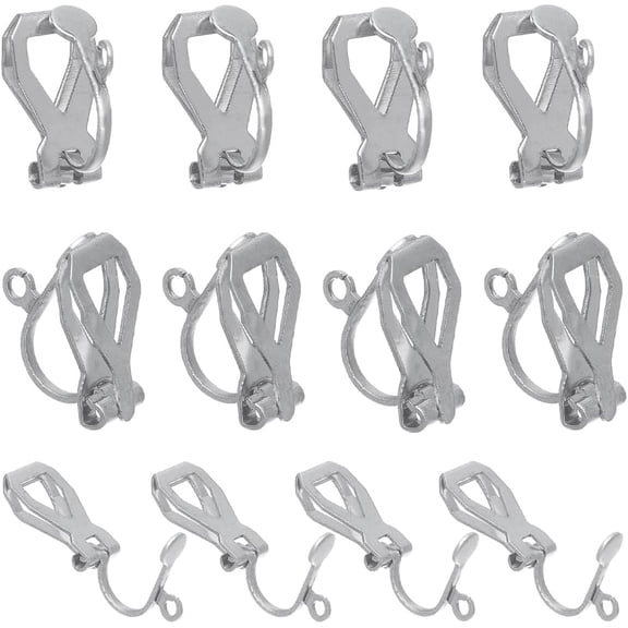 1 Box 40Pcs Clip on Earring Findings Earrings Converter 304 Stainless Steel Earring Converters Earring Clips Non Pierced Earrings for Jewelry Making Accessories DIY Dangle Earrings Women