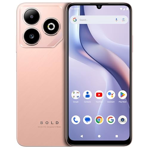 BLU Bold K12 | 2025 | Unlocked | 6.8” HD  120Hz Infinity Display | 50MP Main   8MP Selfie Cameras | 128GB Internal Storage | US Version | US Warranty | Phantom Pink