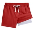 thumbnail image 4 of Gytharion Kids Summer Shorts for Boys 4-15 Years, Fashion Solid Drawstring Elastic Waist Shorts Stretch Casual Athletic Sport Short Pants with Built-in Compression Liner, 4 of 8