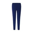 thumbnail image 5 of Aofany Women's Workout Pants Fashion Casual Solid Color Elastic High Waist Trousers Lacing Up Long Straight Pants Blue M, 5 of 6