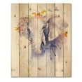 thumbnail image 3 of Designart 'Portrait of An Elephant Yellow and Blue Strokes' Farmhouse Print on Natural Pine Wood, 3 of 5