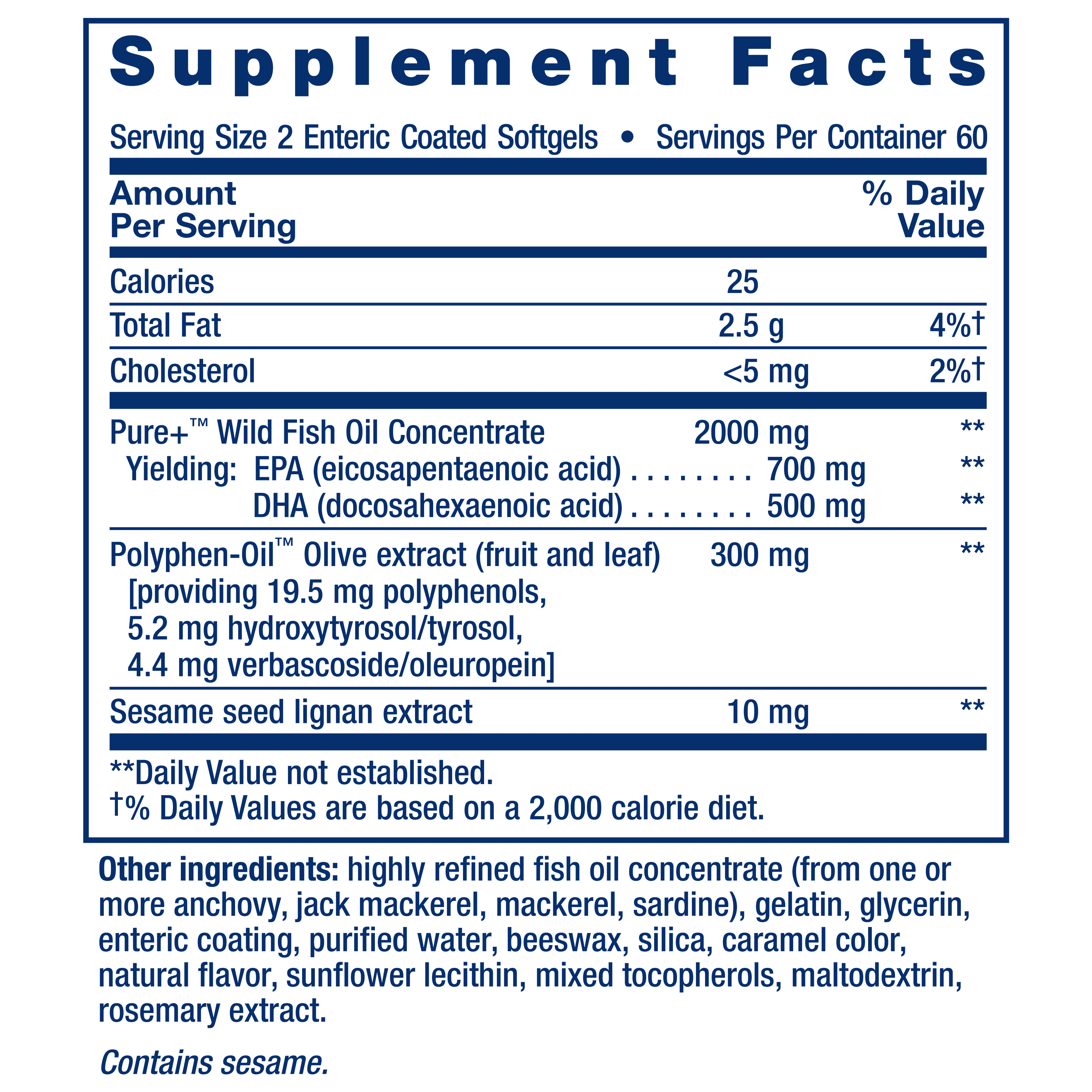Life Extension Super Omega-3 EPA/DHA Fish Oil, Sesame Lignans & Olive Extract – Heart Health, Brain Health, Inflammation Health Support, Gluten-Free, Enteric-Coated, Non-GMO, 120 Softgels