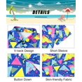 thumbnail image 6 of Aideaone Boys Button Down Shirts 3D Graphic Hawaiian Aloha Short Sleeve Shirt Tops 5-10T, 6 of 7