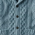 thumbnail image 4 of WAVSUF Knitted Pullover Sweaters Mens polo Sweatershirt Cardigan Button Long Sleeves Sweater Top Blue Size M, 4 of 5