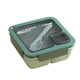 thumbnail image 2 of Caja de comida portátil de plástico con cubiertos adjuntos • 2 compartimentos y cajas de condimentos • Capacidad de 800-1000 ml • Tapa con cierre para oficina, picnic y viajes, 2 of 2