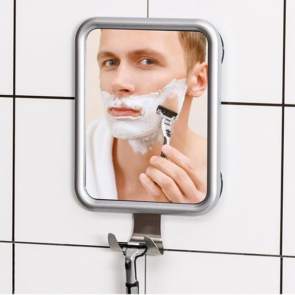 Fogless Shower with Holder Fog Bath Wall Mounted for Shaving 4 Suction Cups Durable Design for Bathroom Vanity