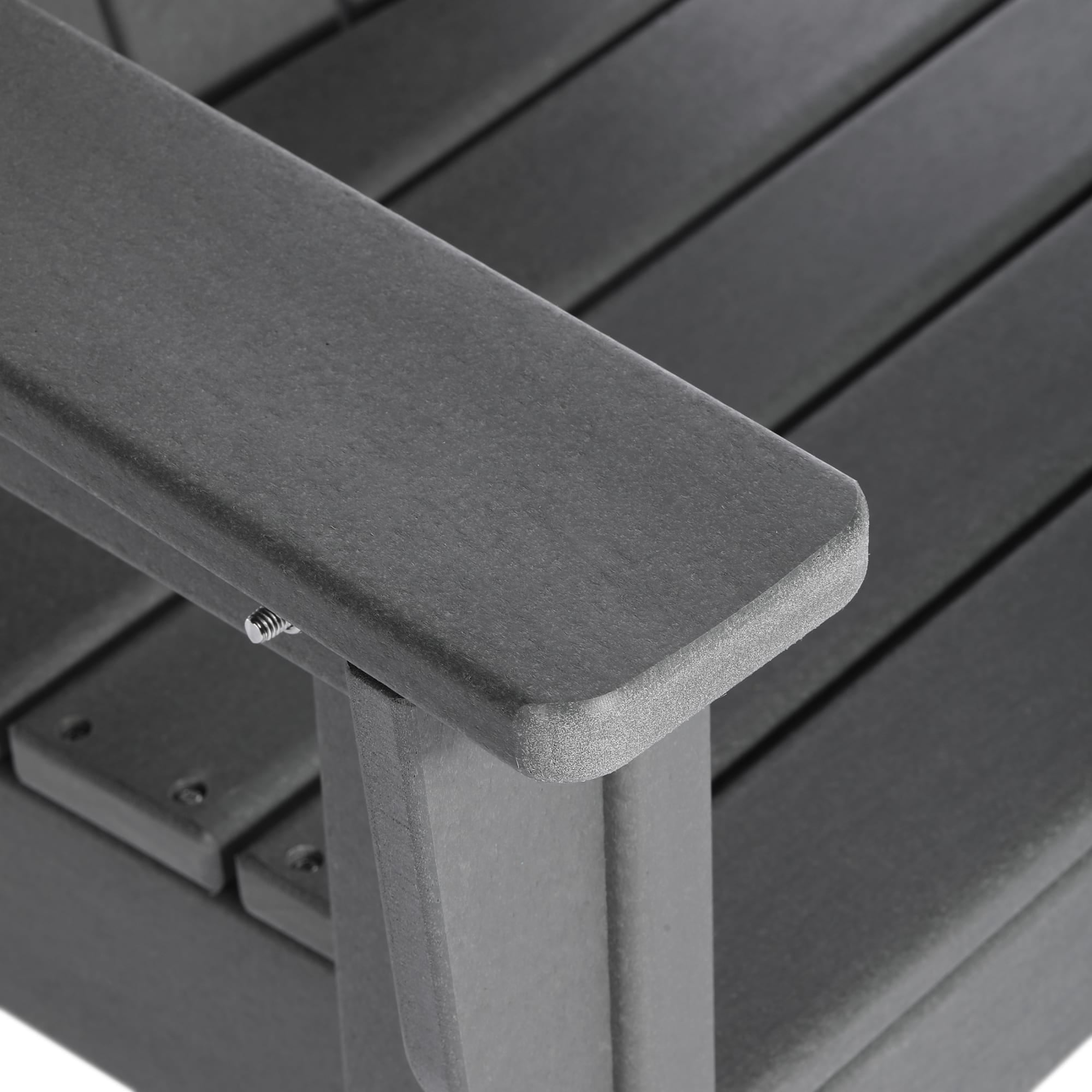 WestinTrends Malibu 2-Piece Kids Outdoor HDPE Adirondack Chair With Square Side Table Set, Gray