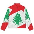 thumbnail image 4 of Jackets for Women Winter Coat Jackets Flannel Stand Collar Jacket(Lebanon Flag,Size:S-4XL), 4 of 7