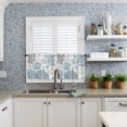 thumbnail image 5 of Navy Blue Teal Coastal Half Window Curtains 24 Inches Long, Summer Beach Coral Shell Ocean Window Treatment Curtain Drapes, Short Curtains Tiers for Kitchen Over Sink, 27.5"x24", 2 Panels, 5 of 7