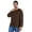 Brown, variant on Indian Kurta For Men Full Sleeve Shirts Solid Round Neck Ethnic Tee Shirt