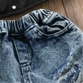 thumbnail image 4 of Kiapeise Little Girl Denim Jeans, Patchwork Pockets Hollow Elastic Band Pant, 4 of 7