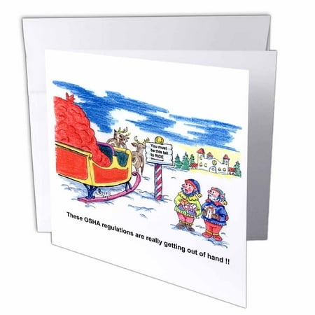 Quotations About Christmas Cards 3dRose Kevin Edler Cartoon about Santa and OSHA for Christmas, Greeting Cards, 6 x 6 inches, set of 12 ()