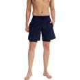 thumbnail image 2 of Active Men's Athletic Training Shorts with Inner Compression Layer Side Pockets and Adjustable Drawstring Waist - Large, Navy, 2 of 5