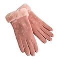 thumbnail image 1 of Ladies Fashion Warm Gloves for Outdoor Riding Driving Soft Touchscreen NonSlip Winter Handwear with Stylish Bow Design, 1 of 4