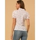 thumbnail image 5 of Blusa de algodón con volantes y cuello vuelto para mujer Rosa S, 5 of 6