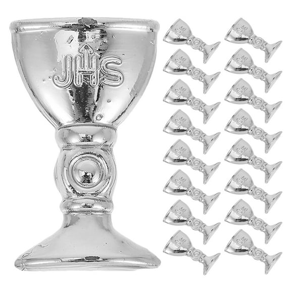 GAXIRE 200pcs Mini Sacrificial Tea Goblet Silver Plastic Party Supplies for Birthday Parties