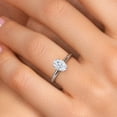 thumbnail image 4 of Gem Stone King 14K White Gold Forever One GHI Moissanite From Charles & Colvard Solitaire Engagement Ring for Women | 0.90 Cttw | Oval 7X5MM | Gemstone Birthstone | Size 8, 4 of 7