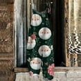 thumbnail image 2 of Women's Christmas Printed Cotton Linen Jumpsuit - Casual Loose Retro Overalls With Pockets, Dark Green Size XXXL, 2 of 7