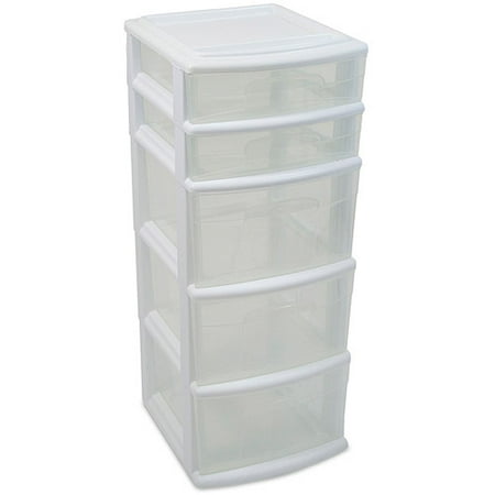 Homz 5-Drawer Medium Storage Tower, Set of 2