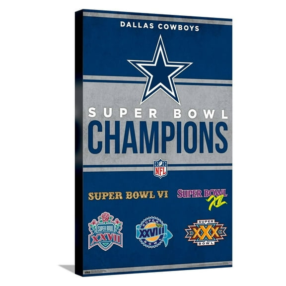 NFL Dallas Cowboys - Champions 23 Canvas Wall Poster, 14.725" x 22.375"
