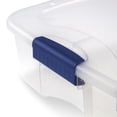 thumbnail image 3 of Sterilite 62 Liter Wheeled Latch Box, Clear Plastic Storage Bin with Lid, Blue Latch, 4 Pk, 3 of 9