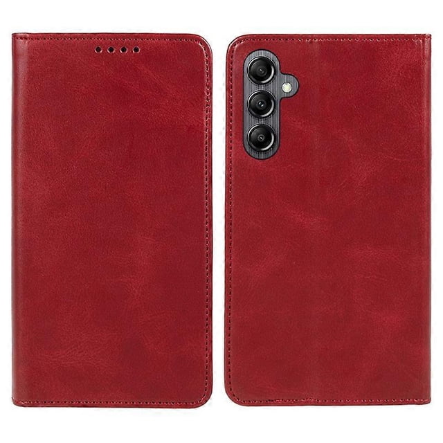 For Samsung Galaxy A56 Case Strong Magnetic PU Leather Phone Cover Calf Texture - Black