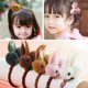 thumbnail image 1 of Aysekone, paquete de 5 bandas para el pelo estilo conejo de peluche, gomas para el pelo, lazos elásticos para el pelo, cuerdas de fieltro, soportes para cola de caballo de conejito de peluche, 1 of 4