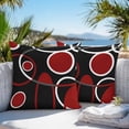 thumbnail image 3 of Throw Pillow Covers 20x20 Inch Set of 2, Black Red Waterproof Outdoor Pillow Covers, White Circle Geometric Abstract Texture Decorative Cushion Pillowcases for Couch, Sofa, Bed, Garden, Patio, 3 of 9