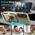 thumbnail image 2 of for Samsung Galaxy A35 5G Case Built in Slide Camera Lens Cover+Screen Protector+Finger Ring Holder Kickstand,Heavy Duty Shockproof Full Body Protective Phone Cover,2024 Gold, 2 of 17