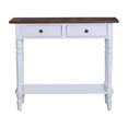 thumbnail image 3 of Furniture of America Humphry 2-Drawer Writing Desk, White and Oak, 3 of 10