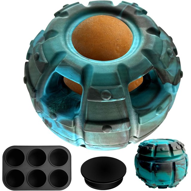 Juguete para perros, juguete con golosinas congeladas, juguete para perros dispensador de golosinas, juguete masticable grande, juguetes de goma para perros que se pueden rellenar y congelar, reduce