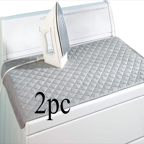 2pc 33 x 18 Inch Magnetic Ironing Blanket Mat, Foldable Portable Heat‑Resistant Ironing Pad, Iron Board Alternative for Tabletop, Washer and Dryer Surfaces