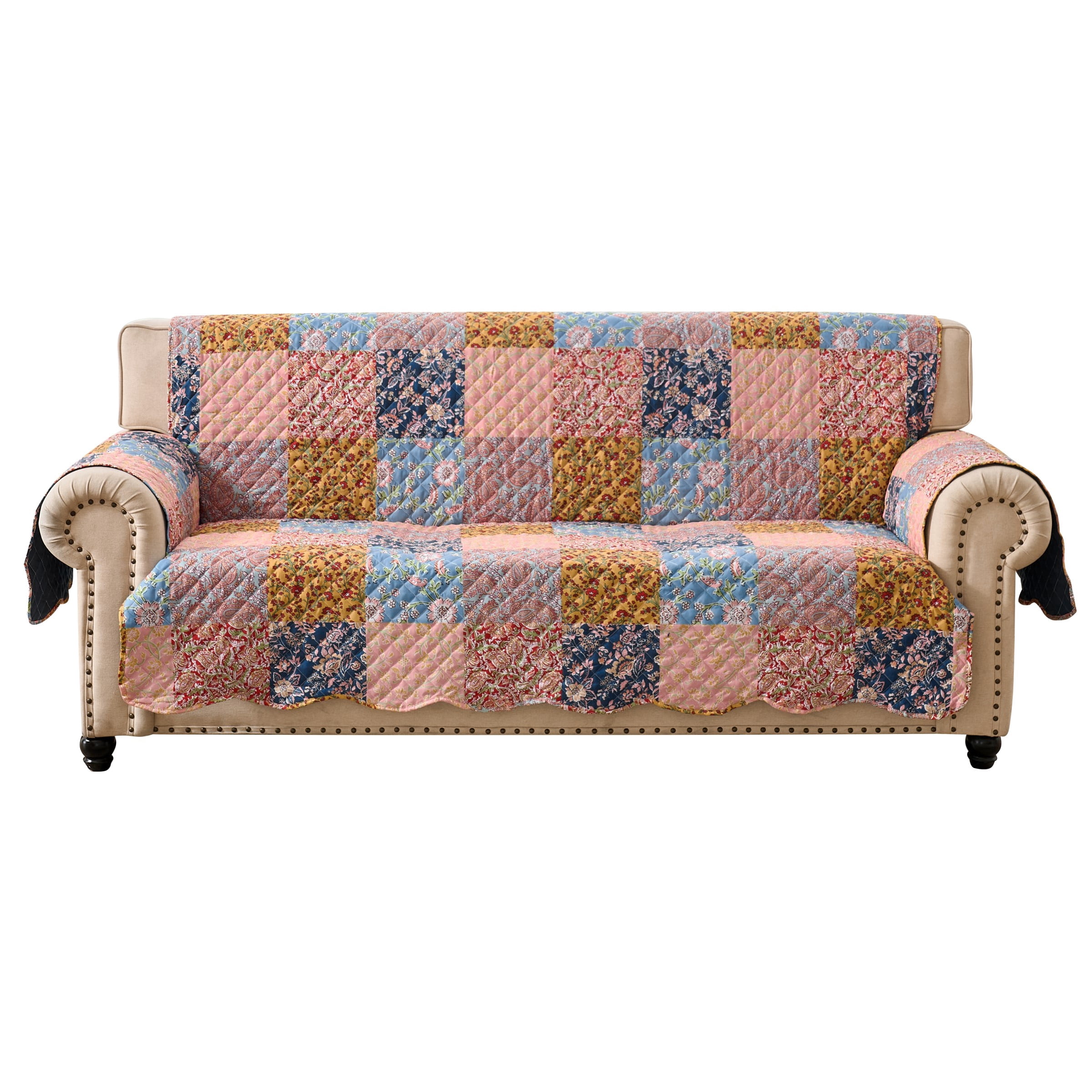 Greenland Home Fashions Tangier Boho Print Print Reversible Slipcover/Furniture Protector, Sofa
