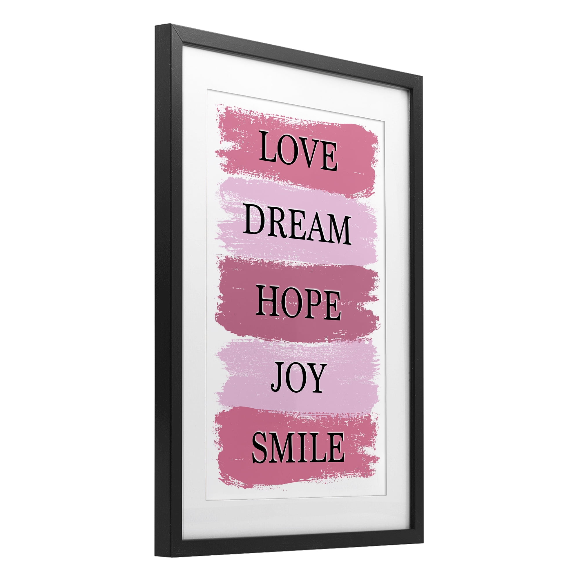 Stupell Industries Love Dream Hope Joy Smile Black Framed Print Under Glass, design by Martina Pavlova