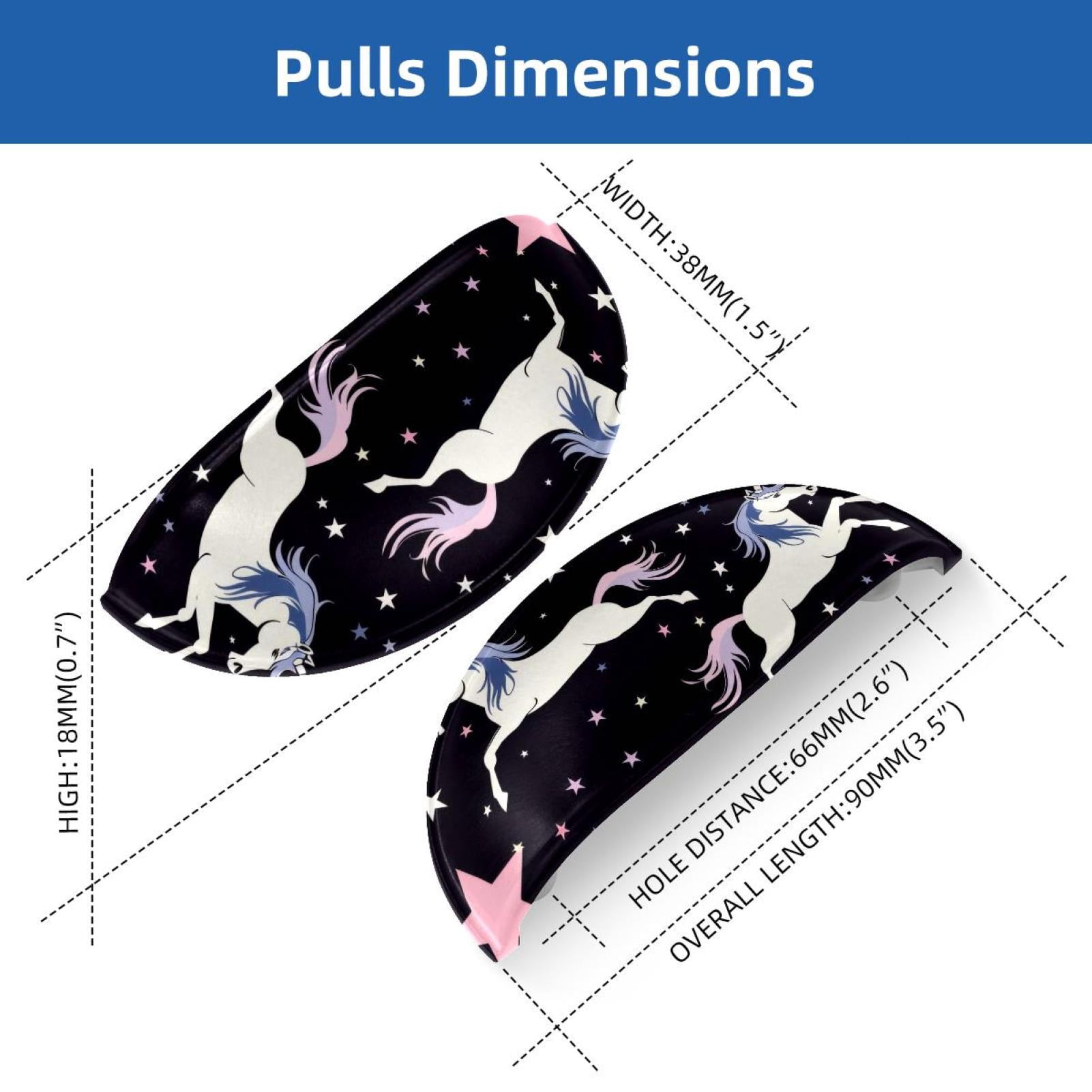 PhooArto 6 Pcs Cup Drawer Pulls, Stars Unicorn Pattern Shell Shape Handles Cabinet Knobs for Dresser Cupboard Closet Wardrobe with Screws