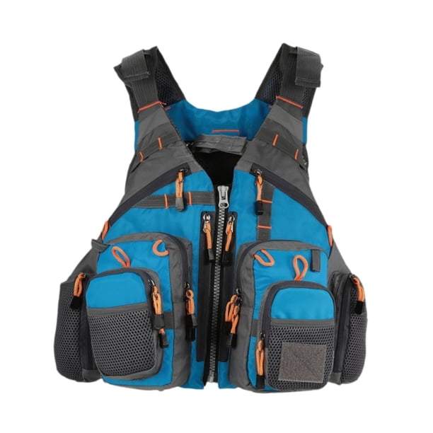 Chaleco de pesca, chaleco de carga, chaleco de flotación para adultos, chaleco salvavidas de tamaño ajustable para Azul