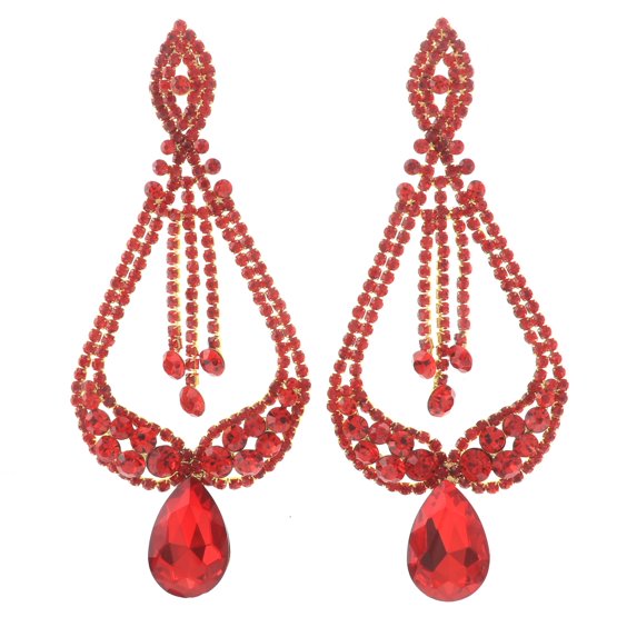 Large Rhinestone Drop Earrings