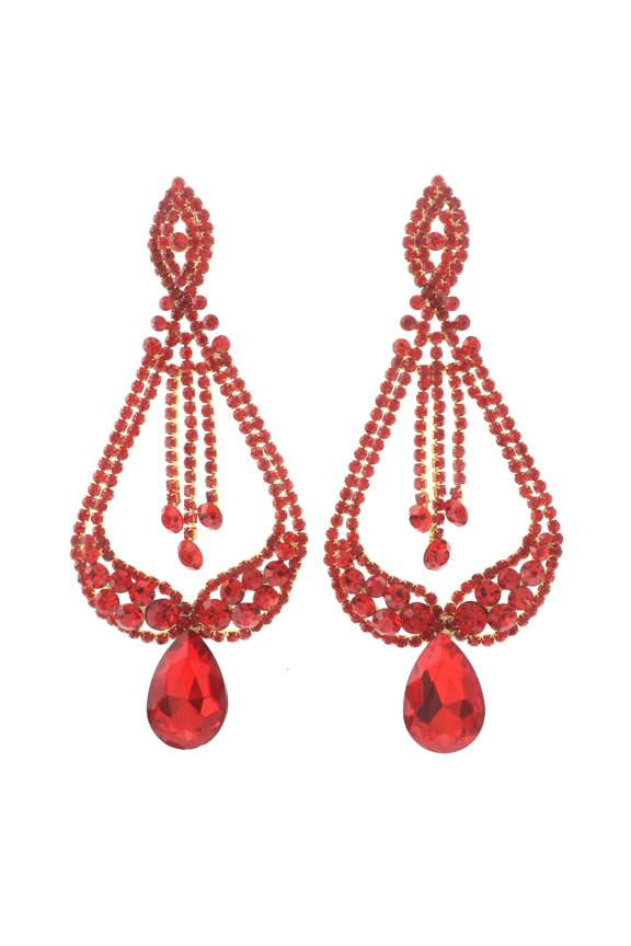 Large Rhinestone Drop Earrings