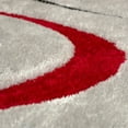 thumbnail image 5 of Allstar Grey Shaggy Area Rug with 3D Red and Black Lines Design. Contemporary Formal Hand Tufted (5' x 7'), 5 of 6