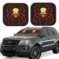 thumbnail image 2 of Daiia Red Skull Spider 2PCS Car Windshield Sun Shade, Foldable Sun Shield for Car Front Window, Auto Sun Blocker Visor Protector Universal for Truck SUV Pickup-Small, 2 of 7