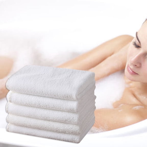 ELAYARD 10pcs Cotton Washcloths White Drying for Spa Use Adults
