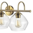 thumbnail image 2 of Globe Electric Modern 26" 3-Light LED Brass Clear Glass Vanity Fixture, 2 of 6