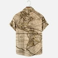 thumbnail image 6 of 2024 Beach Shirt for Men Funky Casual Button Down Short Sleeve Unisex Shirts Fashion World Map Print Summer Tops, 6 of 6
