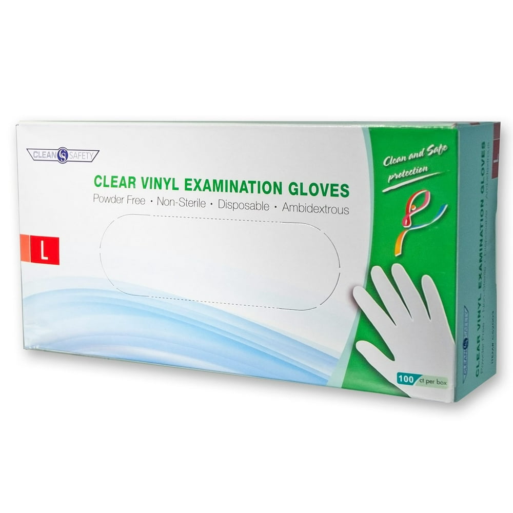 Clear Vinyl Exam Gloves Large 100bx