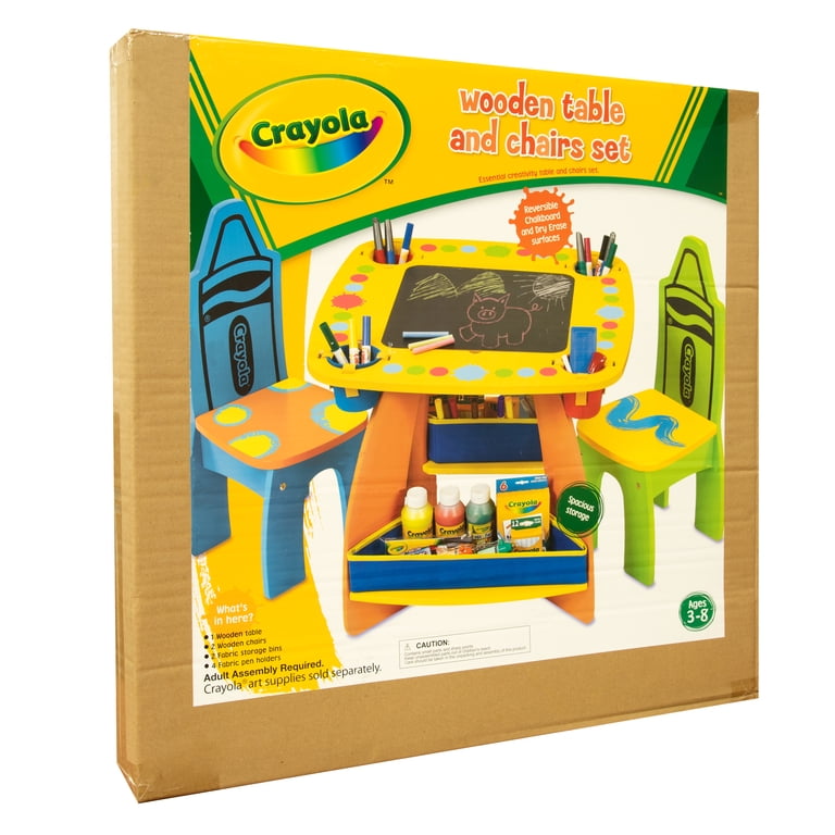 Grow'n Up Crayola Kids Wooden Art Activity Table & Chair Set