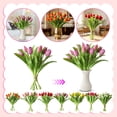 thumbnail image 2 of Artificial Tulip Flowers, 7 Heads Real Touch Latex Fake Tulip, 1 Piece For Home Living Room Decor, 2 of 6