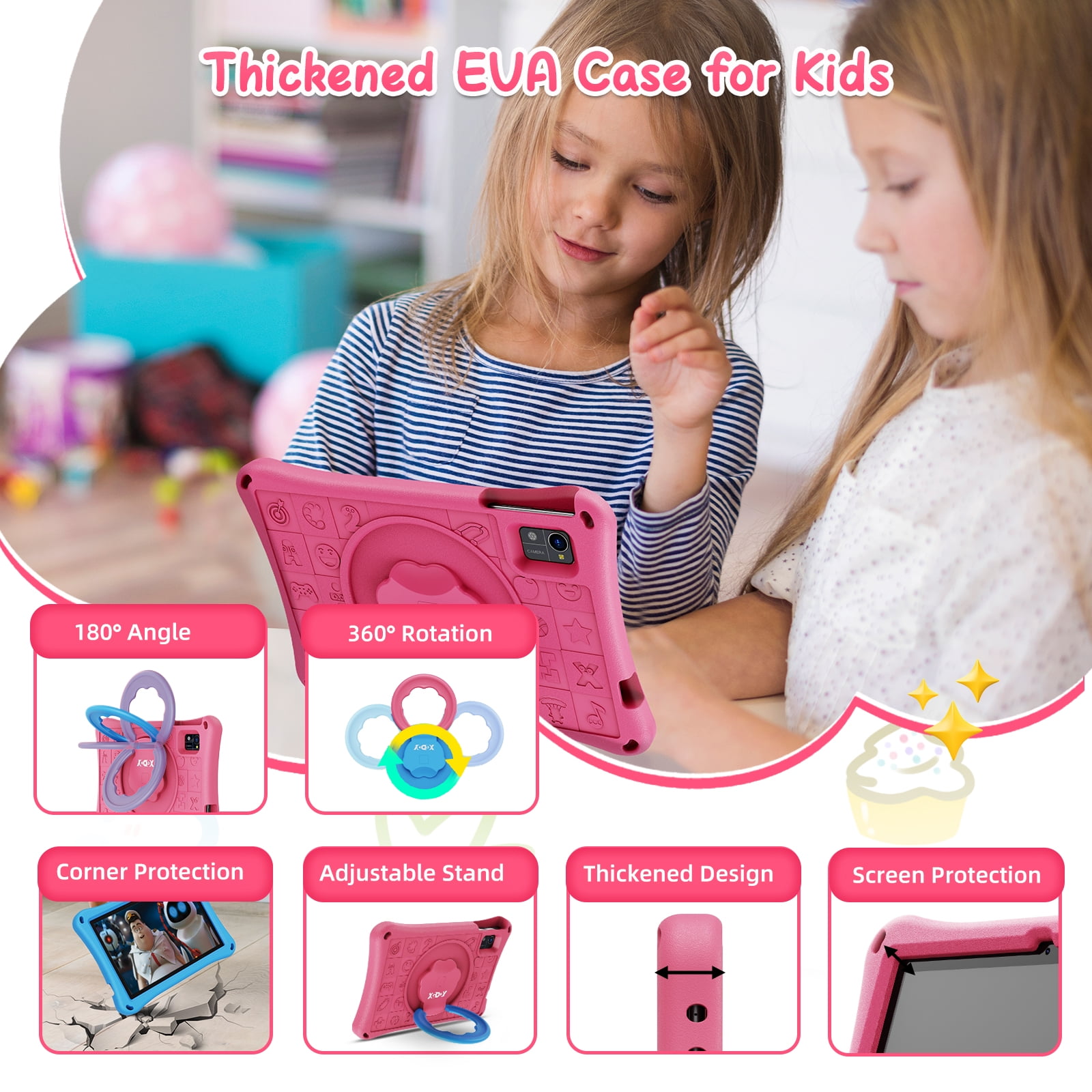 XGODY 10.1" Android 15 Tablet - 12GB RAM, Free Leather Case, 7000mAh Battery | Perfect for Kids, Seniors, Holiday Gifts (128GB + 1TB Expandable)